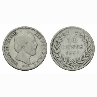 Niederland  10 Cents 1887 Willem III