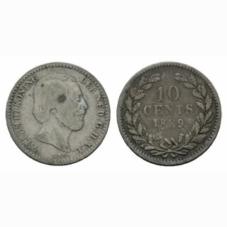 Niederland  10 Cents 1889 Willem III