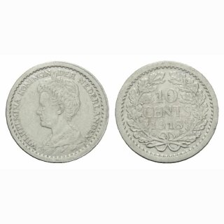 Niederland  10 Cents 1918 Wilhelmina