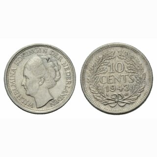 Niederland  10 Cents 1943 Wilhelmina