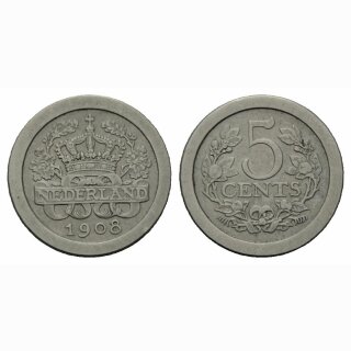 Niederland  5 Cents 1908