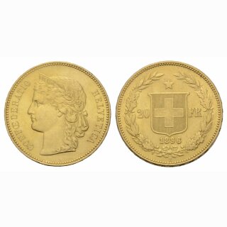 Schweiz 20 Franken 1896 B
