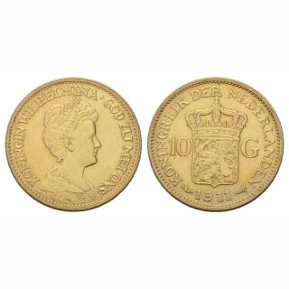 Niederland 10 Gulden 1911 Wilhelmina