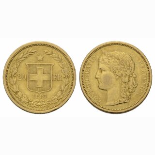 Schwiez 20 Franken 1883 Helvetia
