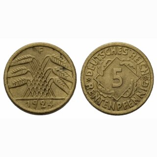 Deutschland 5 Rentenpfennig 1924 F