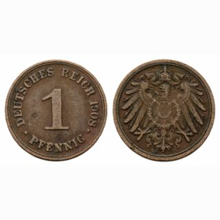 Deutschland 1 Pfennig 1908 D