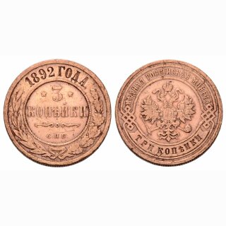 Russland 3 Kopeken 1892