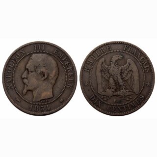 Frankreich 10 Centimes 1854 BB