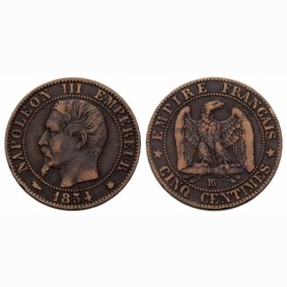 Frankreich 5 Centimes 1854 BB