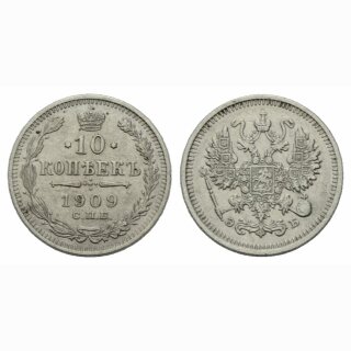 Russland 10 Kopeken 1909
