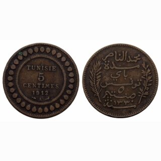 Tunesien  5 Centimes 1912 A