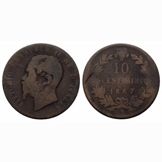 Italien 10 Centesimi 1867 H