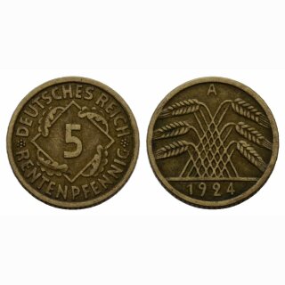 Deutschland  5 Reichspfennig 1924 A