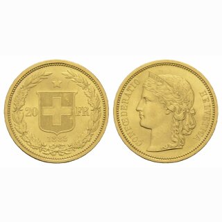 Schweiz 20 Franken 1883 Helvetia