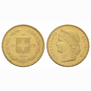 Schweiz 20 Franken 1895 B Helvetia