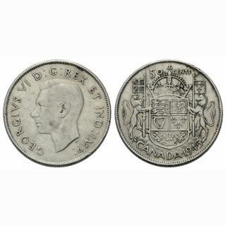 Kanada 50 Cents  1945 Georges VI