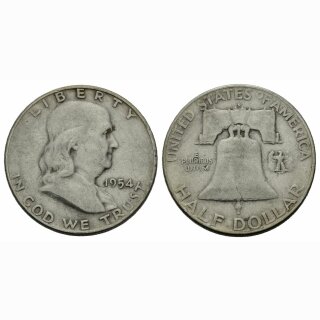 USA 1/2 Dollar 1954 D Franklin