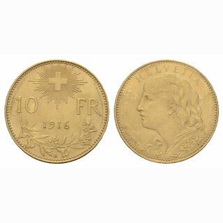 Schweiz 10 Franken 1916 B