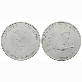 Tokelau 5 Dollar 2015 Shark