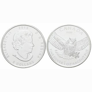 Kanada 5 Dollars  2015 Eule