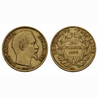 Frankreich 20 Francs 1852 A Louis-Napoleon Bonaparte