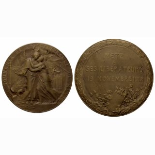 1918 Frankreich REPUBLIC Médaille, Souvenir de la délivrance de Metz