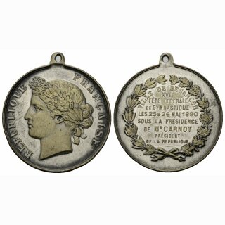 1890 Frankreich Gymnastique Medaille Besancon