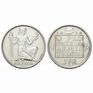 Schweiz 5 Franken  1936 B Pro Patria