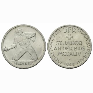 Schweiz 5 Franken  1944 B St. Jakob