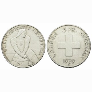 Schweiz 5 Franken  1939 B Laupen