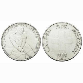Schweiz 5 Franken  1939 B Laupen