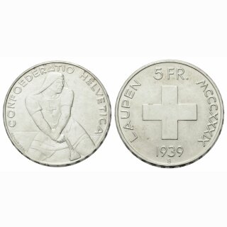 Schweiz 5 Franken  1939 B Laupen