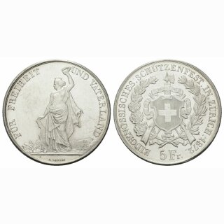 Schweiz 5 Franken 1872 Zürich