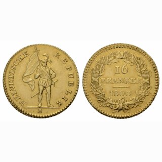 Helvetische Republik 16 Franken 1800 B