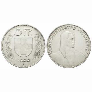 Schweiz 5 Franken  1922 B