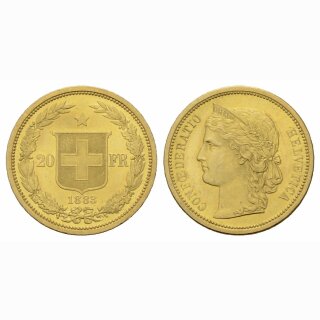 Schweiz 20 Franken  1883 Helvetia