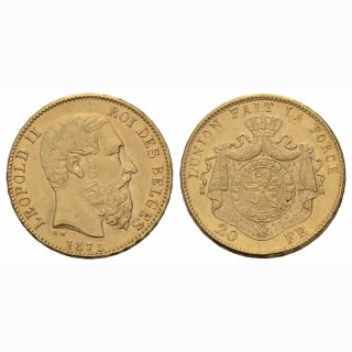 Belgien 20 Francs 1875
