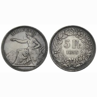 Schweiz 5 Franken  1855 Solothurn