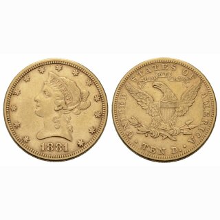 USA 10 Dollar  1881 Liberty