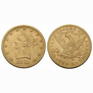 USA 10 Dollar  1881 Liberty