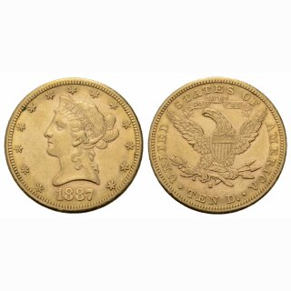 USA 10 Dollar  1887 S Liberty