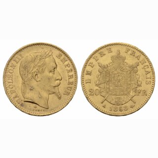 Frankreich 20 Francs  1868 A Napoleon III