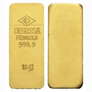 Deutschland 10 Gramm Degusssa Sargbarren