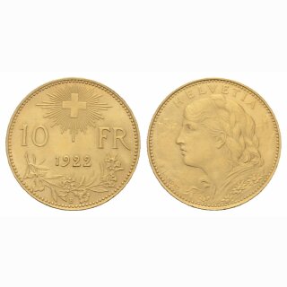 Schweiz 10 Franken 1922 B