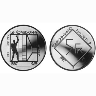Schweiz 5 Franken 1987 B Le Corbusier PP