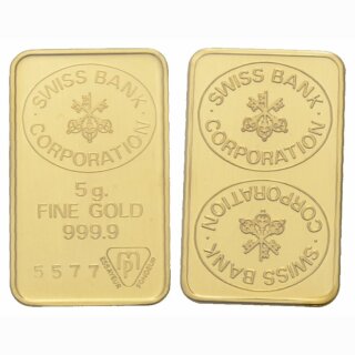 Schweiz 5 Gramm  Goldbarren