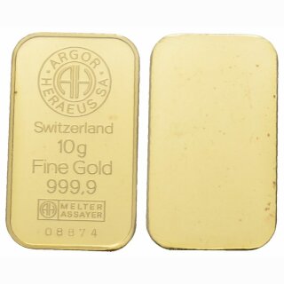 Schweiz 10 gramm Goldbarren
