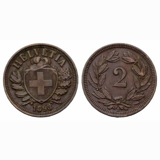 Schweiz 2 Rappen 1893 B