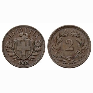 Schweiz 2 Rappen 1903 B