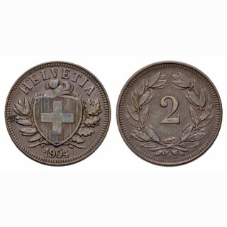 Schweiz 2 Rappen 1904 B